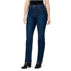 GLORIA VANDERBILT Dark Wash Blue Denim Straight Leg Size 12 Jeans